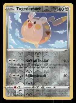 Togedemaru SWSH08: Fusion Strike #187/264 Uncommon Reverse Holo Pokemon LP - Image 1
