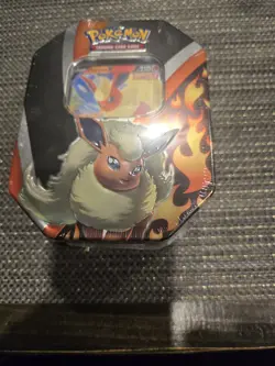 Pokemon TCG Flareon V Collection Tin Brand New Factory Sealed 4 Booster Packs - Image 1