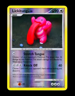 2009 Pokemon LICKITUNG Platinum REVERSE HOLO Base Set Card 80/127 Yuka Morii Art - Image 1