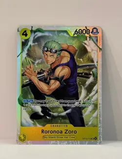 Bandai Roronoa Zoro OP15-113 SR Holo 6000 Power One Piece Card Game OP15 - Image 1