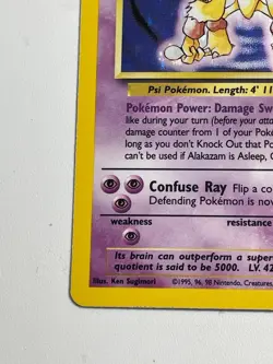 **** Alakazam Holo Rare - Base Set 2 - 1/130 Pokemon Card - LP/NM - Image 4