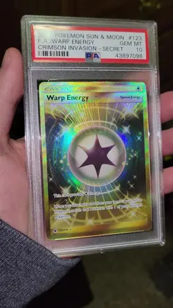 2017 Pokemon Crimson Invasion Full Art Warp Energy Secret Rare 123/111 PSA 10 - Image 2