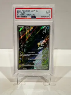 2023 Pokemon Psyduck 175/165 Scarlet & Violet 151 Holo Illustration Rare PSA 9 - Image 1