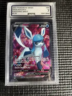 Pokemon TCG English Glaceon V Ultra Rare Evolving Skies 174/203 - AGS 7 - Image 1