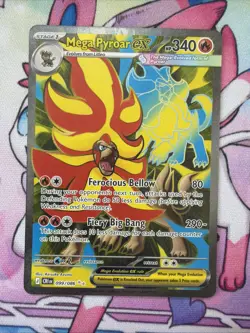 Pokemon Mega Pyroar ex 99/86 Full Art Double Ultra Rare Chaos Rising ME04 - Image 2