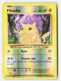 Pikachu 35/108 Common Evolutions Pokemon Reverse Holo HP Mitsuhiro Arita - Image 1