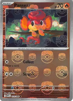 Pansear (Master Ball Pattern) 014/086 Common SV: White Flare Pokemon Near Mint - Image 1