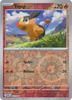 Tepig 011/086 Reverse Holo White Flare WHT English Pokemon Card NM - Image 1