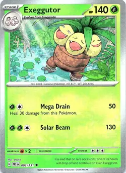 Exeggutor (Master Ball Pattern) 002/131 Holo Prismatic Evolutions Pokemon NM - Image 1