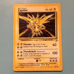 Pokemon Zapdos Fossil Holo Rare 15/62 Basic English Unlimited 80 HP - Image 1