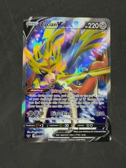 Pokemon TCG 2020 Sword & Shield Base Zacian V 195/202 - Image 2