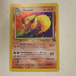 Pokemon Flareon Jungle Holo Rare 3/64 Unlimited English Stage 1 70 HP - Image 1