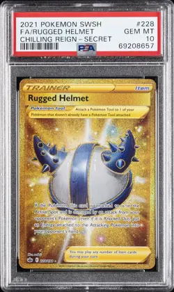 2021 POKEMON SWORD & SHIELD CHILLING REIGN SECRET FULL ART/RUGGED HELMET PSA 10 - Image 1
