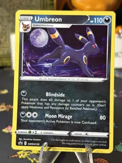 Pokemon Tcg: Umbreon Black Star Promo Holo Evolving Sky SWSH129 W/ Galaxy Swirl! - Image 1