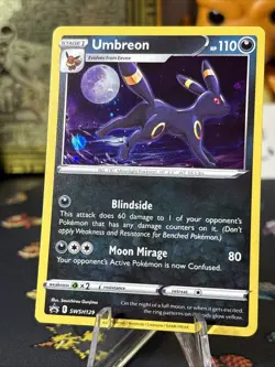 Pokemon Tcg: Umbreon Black Star Promo Holo Evolving Sky SWSH129 W/ Galaxy Swirl! - Image 3