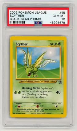 Pokemon Card Scyther 45 Black Star Promo 2002 PSA 10 GEM MINT - Image 1