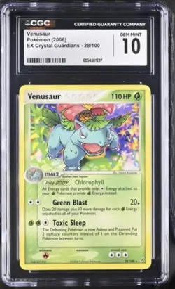 Pokemon TCG Venusaur EX Crystal Gaurdians Card 28/100 CGC Gem Mint 10 - Image 1