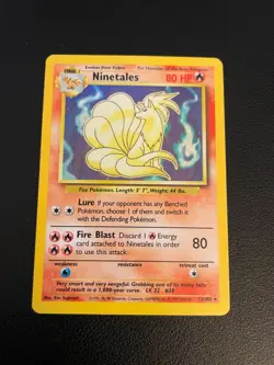 Ninetales 12/102 Holo Base Set Unlimited Pokemon WOTC 1999 EN LP - Image 1