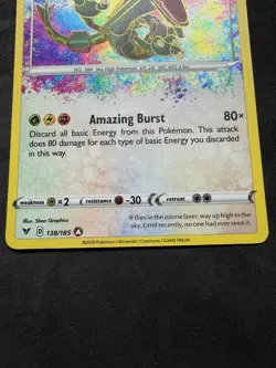 Pokemon Rayquaza Vivid Voltage Amazing Rare Holo Basic 138/185 120HP 2020 - Image 4