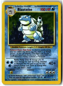 Blastoise ⭐ 2/102 Holo Holo Rare Base Set Unlimited 1999 Pokemon LP/MP - Image 1