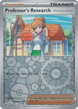Professor's Research 085/086 Reverse Holo Black Bolt BLK English Pokemon Card NM - Image 1