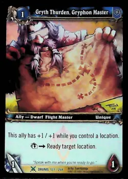 World of Warcraft TCG Gryth Thurden, Gryphon Master (Foil) - Drums of War 127/26 - Image 1
