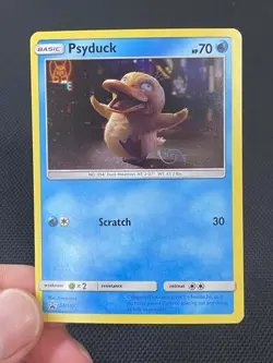 Psyduck Galaxy Swirl Cosmo Holo Black Star Promo SM199 In Store Event Card LP/NM - Image 1