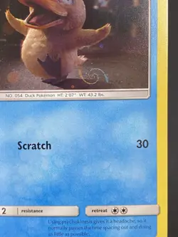 Psyduck Galaxy Swirl Cosmo Holo Black Star Promo SM199 In Store Event Card LP/NM - Image 2