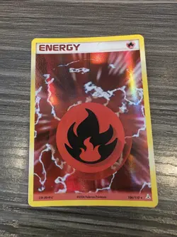 NM / MINT! Pokemon TCG 2006 Ex Holon Phantoms Holo Fire Energy 106/110 Card - Image 1