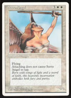 Serra Angel Uncommon Fourth Edition Magic: The Gathering Moderately Played - Image 1