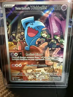 Team Rocket's Wobbuffet 203 Destined Rivals (ETB) Black Star Promo Pokemon NM - Image 1