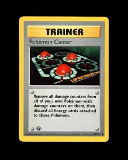 1999 WOTC Trainer POKEMON CENTER 1st Edition (SHADOWLESS) 85/102! NM - Image 1