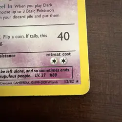 Pokemon Dark Slowbro 12/82 Team Rocket Holo Rare Unlimited 60 HP 2000 English - Image 3