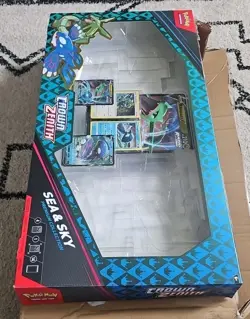 Pokemon Crown Zenith Premium Sea & Sky Collection NO BOOSTERS Just PROMOS & Box - Image 4
