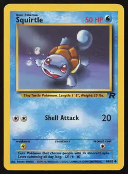 Squirtle 68/82 Unlimited Common Team Rocket Pokemon English MP - Image 1