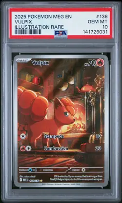 2025 POKEMON MEG EN-MEGA EVOLUTION ILLUSTRATION RARE #138 VULPIX PSA 10 - Image 1