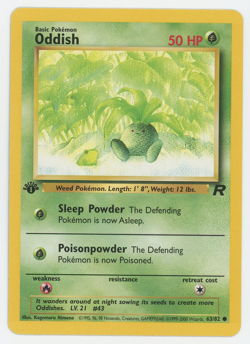 Oddish 63/82 1st Edition NM LP MP HP Common Team Rocket Pokemon Card 2000 WOTC - Image 1