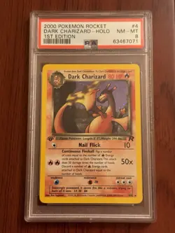 2000 Pokemon Rocket Dark Charizard Holo First 1st Edition #4 PSA 8 NM-MT - Image 1