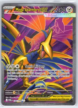 Mega Skarmory ex 106/088 Ultra Rare Perfect Order Pokemon Holo Near Mint - Image 1