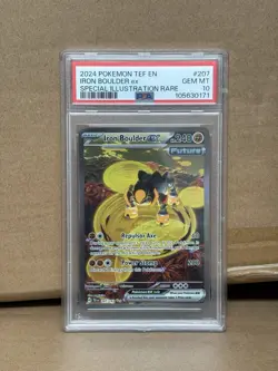 2024 Pokemon TEF EN Special Illustration Rare #207 Iron Boulder ex PSA 10 - Image 1