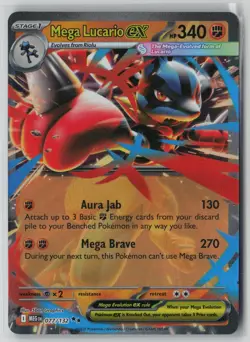 Mega Lucario ex 077/132 Double Rare Mega Evolution Pokemon NM - Image 1