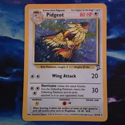 Rare Pokemon TCG Pidgeot Base Set 2 14/130 Holo Unlimited Holo Rare Pokemon MP - Image 1