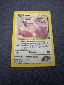 Pokemon 2000 Koga's Ditto Gym Challenge Holo Rare Card 10/132 Unlimited Edition - Image 3