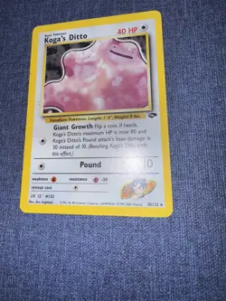 Pokemon 2000 Koga's Ditto Gym Challenge Holo Rare Card 10/132 Unlimited Edition - Image 4