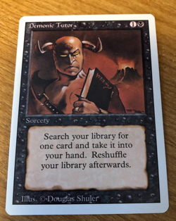 Demonic Tutor Revised Edition Vintage MTG NM - Image 1