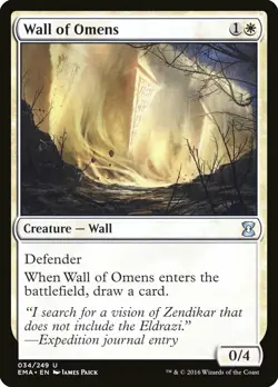 FOIL Wall of Omens | MtG Magic Eternal Masters | English | Lightly Played (LP) - Image 1