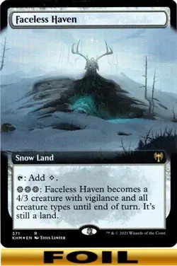 1x - Faceless Haven - FOIL EXTENDED ART #371 - Kaldheim - NM MTG - Image 1