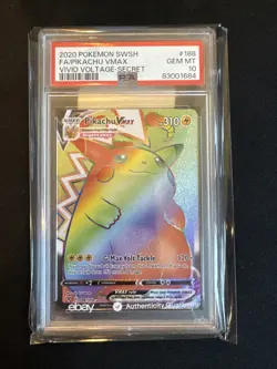 PSA 10 Pikachu VMAX 188 (Secret) 188/185 Swsh04: Vivid Voltage Pokemon - Image 1