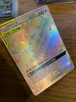 NM! Moltres, Zapdos & Articuno GX (69/68) Hidden Fates Full Art Pokemon Card! - Image 3