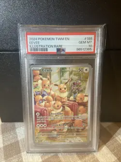 Pokemon TCG Eevee S&V Twilight Masquerade 188/167 Illustration PSA 10 - Image 1